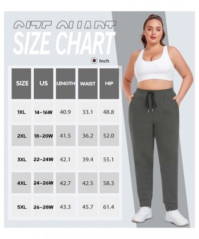 Women's Plus Size Fleece Lined Sweatpants Workout Athletic Jogger Fleece Pants Winter Clothes Grey $20.29 Activewear