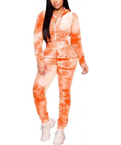 Two Piece Velour Outfits For Women Matching Lounge Sets 3186 Orange $11.75 Activewear