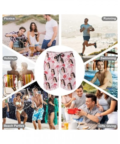 Custom Face Couple Matching Swimsuit Personalized Print Women's Bathing Suit&Men's Swim Trunks Beach Shorts for Summer Gift m...