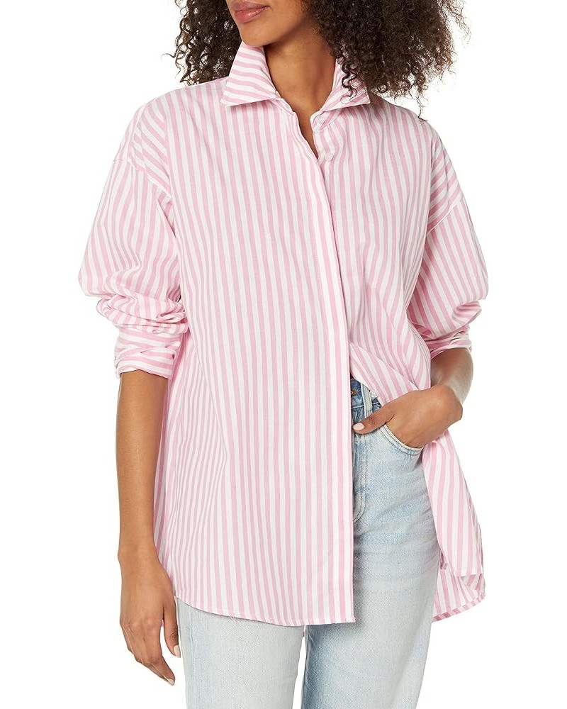 Women's Tony Oversized Shirt Pink $22.09 Blouses