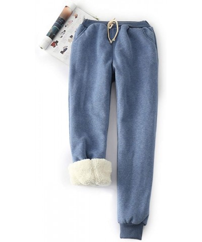 Womens Sherpa Lined Sweatpants Winter Warm Fleece Pants(Blue-S) $18.85 Activewear