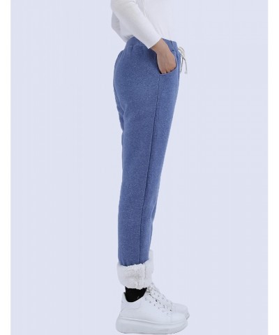 Womens Sherpa Lined Sweatpants Winter Warm Fleece Pants(Blue-S) $18.85 Activewear