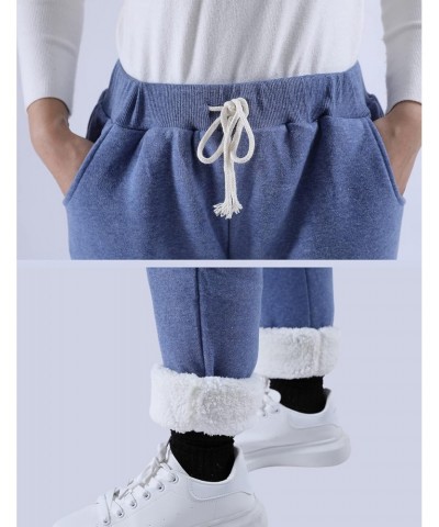 Womens Sherpa Lined Sweatpants Winter Warm Fleece Pants(Blue-S) $18.85 Activewear