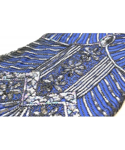 Vintage Women's Flapper Dresses 1920s Sequin Beaded Fringed Great Gatsby Dress Black&blue $24.88 Dresses