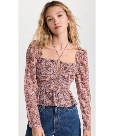 Women's Toni Top, Black/Pink Floral, S $17.21 Blouses