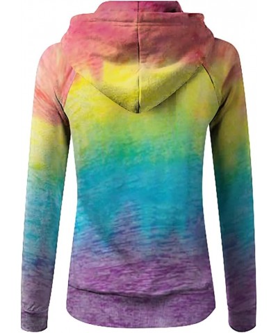 Zip up Hoodies for women Tie Dye Color Block Long Sleeve Hooded Sweatshirt Casual Jacket Streetwear with Pocket Yellow $8.92 ...