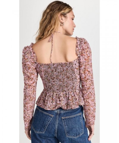 Women's Toni Top, Black/Pink Floral, S $17.21 Blouses