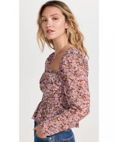 Women's Toni Top, Black/Pink Floral, S $17.21 Blouses