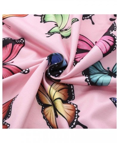 Women 's V-Neck Bodysuit Jumpsuits Print Short onesies Stretch Long Sleeve Pajama Romper Pink Butterfly $7.49 Jumpsuits