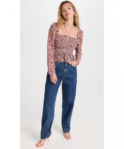 Women's Toni Top, Black/Pink Floral, S $17.21 Blouses