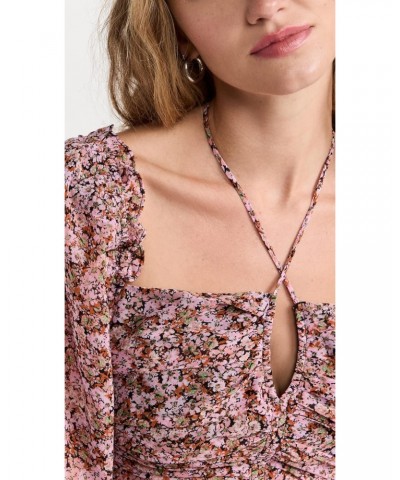 Women's Toni Top, Black/Pink Floral, S $17.21 Blouses