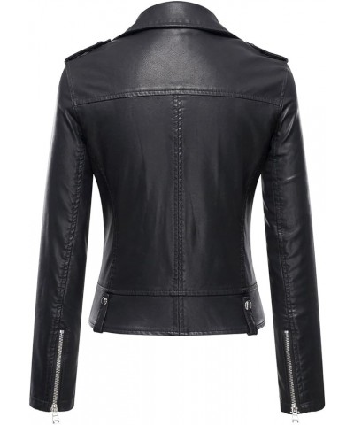 Women's Faux Leather Moto Biker Short Coat Jacket E Black17 $20.70 Coats