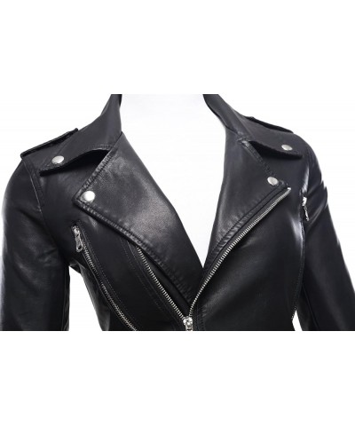 Women's Faux Leather Moto Biker Short Coat Jacket E Black17 $20.70 Coats