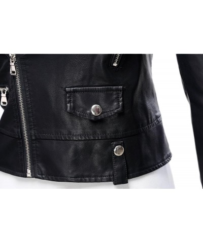 Women's Faux Leather Moto Biker Short Coat Jacket E Black17 $20.70 Coats