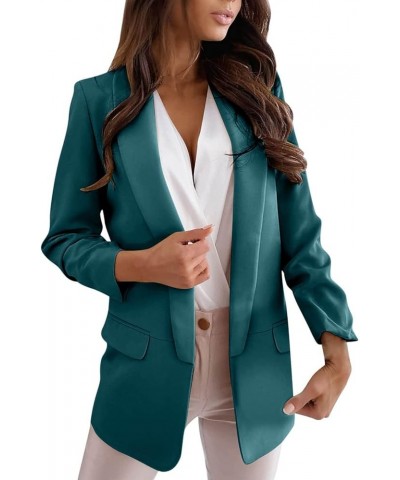 Women Business Blazer Printed Long Sleeve Suit Collar Cardigan Double Breasted Jacket Coat Oversized Blazers Q06green $23.40 ...