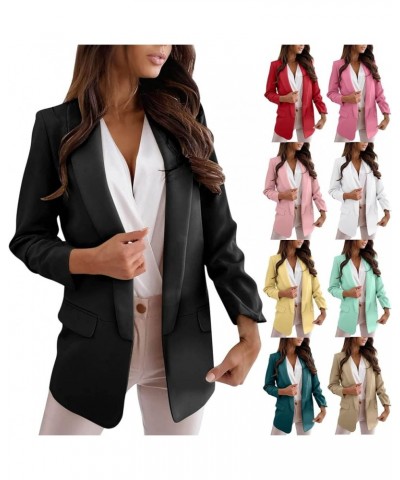 Women Business Blazer Printed Long Sleeve Suit Collar Cardigan Double Breasted Jacket Coat Oversized Blazers Q06green $23.40 ...