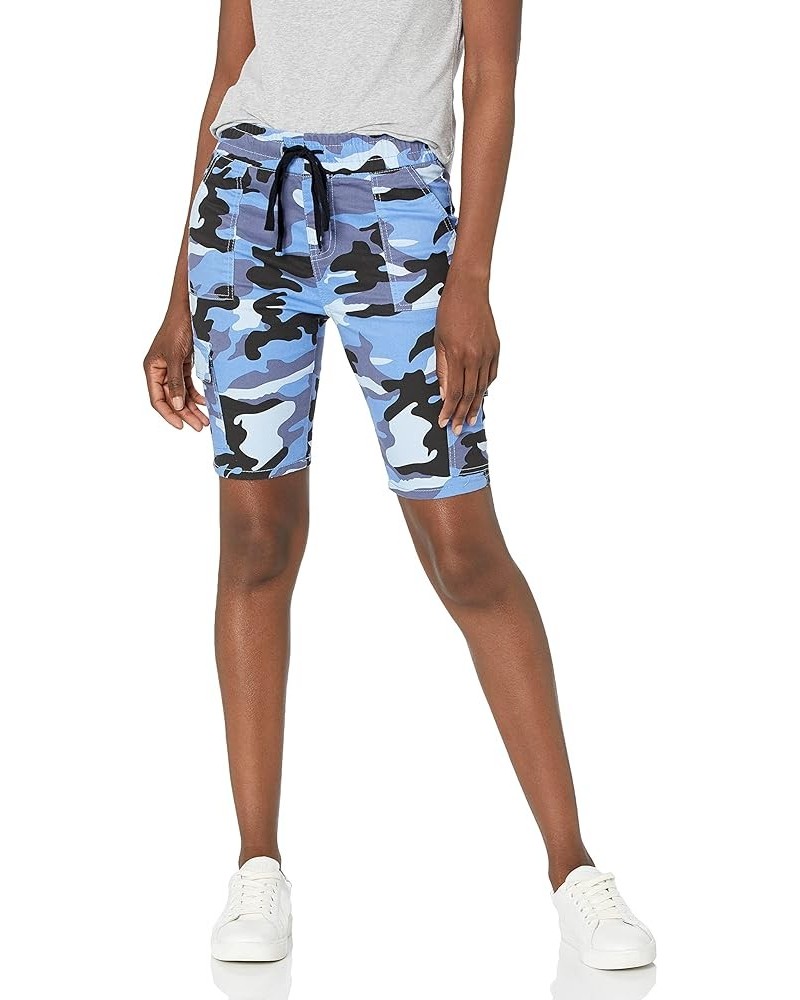 Women's Super Cute Jeans Shorts Acid Washed Blue Camo Cargo $17.72 Shorts