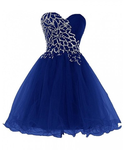 Strapless a Line Blue Crystal White Oranga Homecoming Dress Short Prom Dress Style3-gold $44.52 Dresses