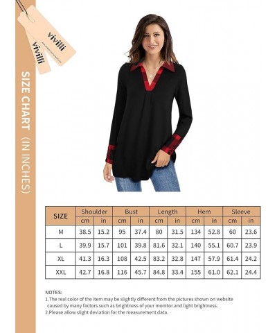 Women V Neck Long Sleeves Swing A Line Tunic Tops wear with leggings Dark Purple $16.10 Tops