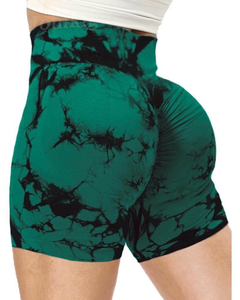 Butt Scrunch Seamless Shorts for Women High Waist Seamless Workout Yoga Gym Running Biker Shorts a Dark Green $10.00 Activewear