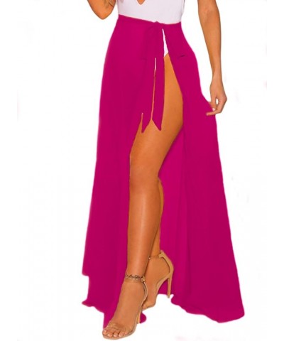 Women's Swimsuit Cover Up Sarong Bikini Swimwear Beach Cover-Ups Wrap Skirt 12-magenta-long $10.99 Swimsuits