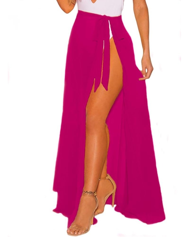 Women's Swimsuit Cover Up Sarong Bikini Swimwear Beach Cover-Ups Wrap Skirt 12-magenta-long $10.99 Swimsuits