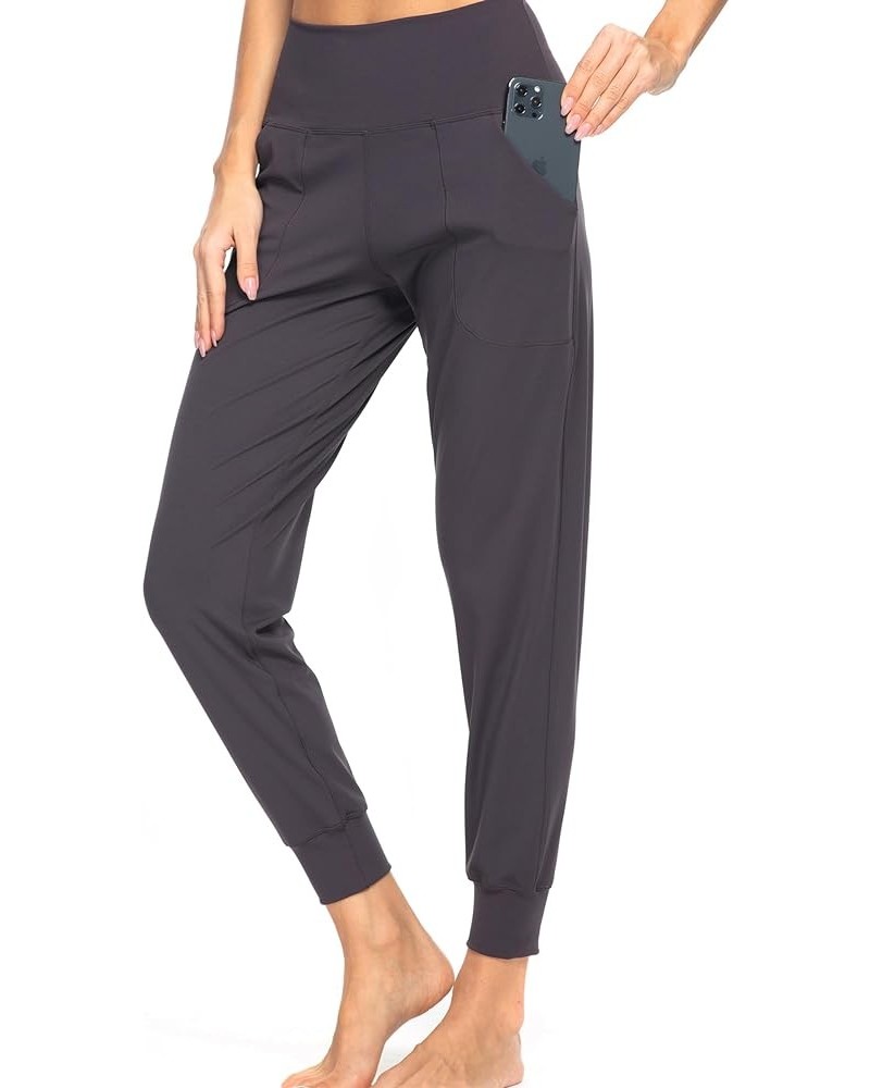 Women's Joggers with Pockets, High Waisted Jogging Pants for Women Workout Yoga Tapered Soft Pants Dark Grey $20.99 Pants