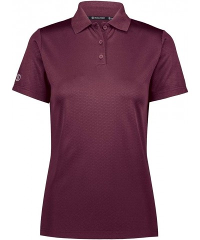 Women`s Prism Polo Maroon (Hlw) $15.98 Tops