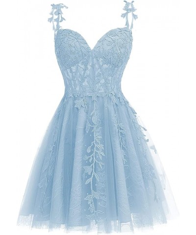 Homecoming Dress Tulle Lace Cocktail Women's Short Party Prom Dress Sky Blue $33.30 Dresses