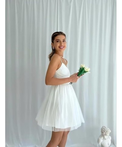 2023 Tulle Homecoming Dresses Short for Teens Spaghetti Straps Mini Prom Dresses Sleeveless Cocktail Party Gowns Teal $28.12 ...