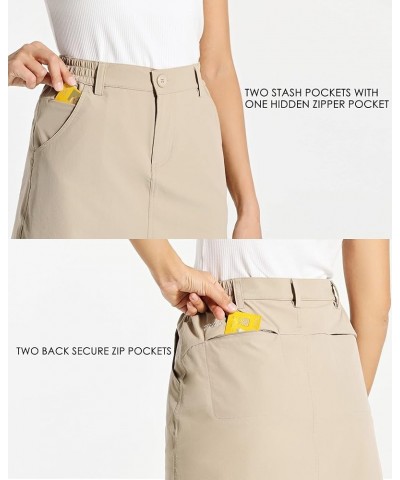 Women's Skorts Golf Casual Skort Skirts UPF 50+ Quick Dry Zip Pockets Outdoor Hiking Khaki-18 $17.09 Skirts