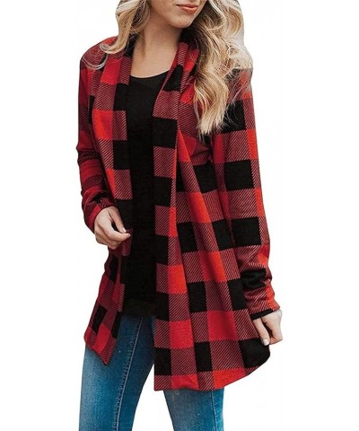 Plaid Shacket Womens,Womens Flannel Plaid Shirts Roll Up Long Sleeve Pockets Mid-Long Casual Boyfriend Shirts Z01wine $15.38 ...