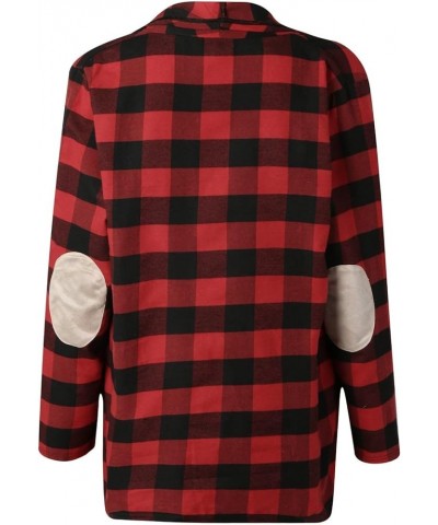 Plaid Shacket Womens,Womens Flannel Plaid Shirts Roll Up Long Sleeve Pockets Mid-Long Casual Boyfriend Shirts Z01wine $15.38 ...