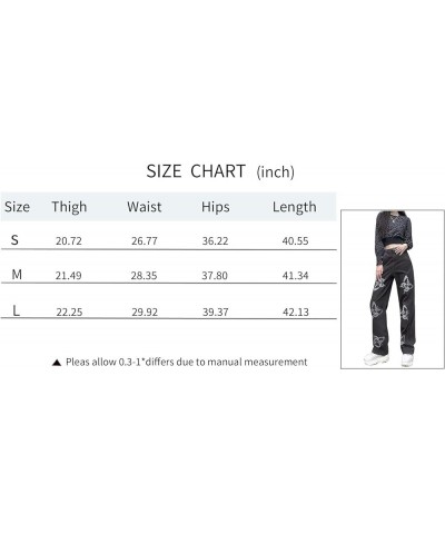 Womens Zipper Graphic Pants Gothic Animal Print Denim Black High Waist Punk Trousers Animal Print Blue $17.93 Jeans