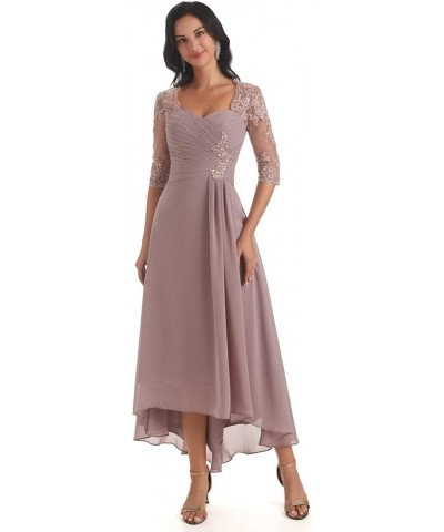 Women's Lace Bodice Mother of The Bride Dresses Tea Length for Wedding A-Line Chiffon Pleated Formal Party Gown Sage Green $5...