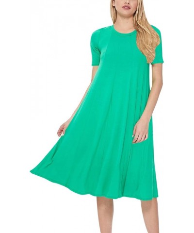 Women's A-Line Short Sleeve Loose Fit Jersey Knit Solid Midi Maternity Dress S-3XL Hdr00712 Green $15.57 Others