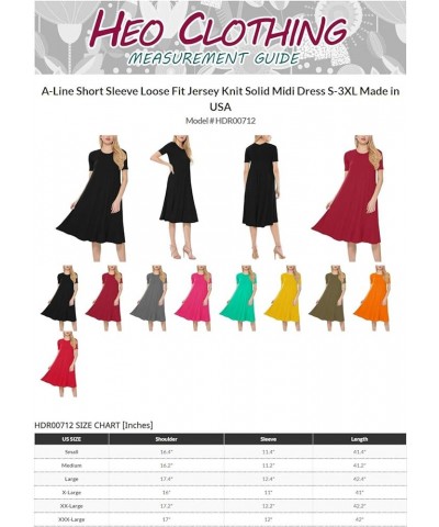 Women's A-Line Short Sleeve Loose Fit Jersey Knit Solid Midi Maternity Dress S-3XL Hdr00712 Green $15.57 Others