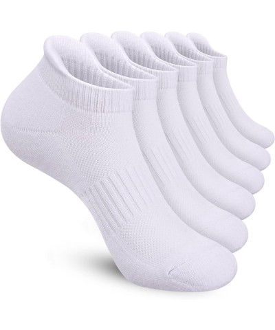 Ankle Athletic Running Socks Low Cut Sports Socks Breathable Cushioned Tab Socks for Men Women 6 Pairs Pure White $12.97 Acti...