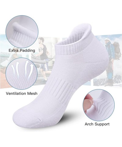 Ankle Athletic Running Socks Low Cut Sports Socks Breathable Cushioned Tab Socks for Men Women 6 Pairs Pure White $12.97 Acti...