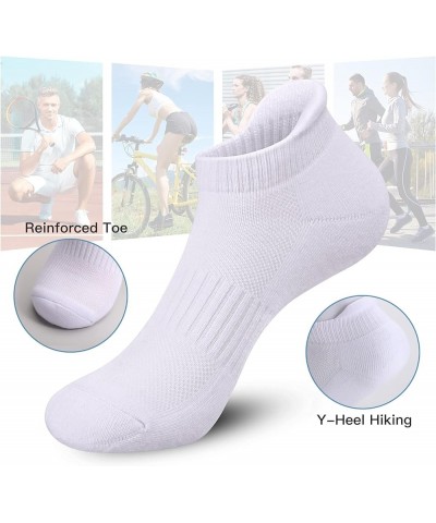 Ankle Athletic Running Socks Low Cut Sports Socks Breathable Cushioned Tab Socks for Men Women 6 Pairs Pure White $12.97 Acti...