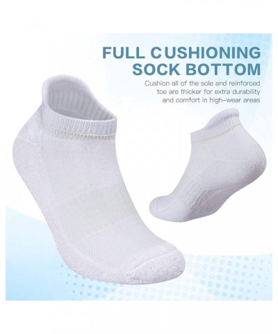 Ankle Athletic Running Socks Low Cut Sports Socks Breathable Cushioned Tab Socks for Men Women 6 Pairs Pure White $12.97 Acti...