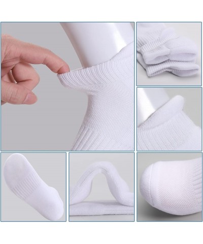 Ankle Athletic Running Socks Low Cut Sports Socks Breathable Cushioned Tab Socks for Men Women 6 Pairs Pure White $12.97 Acti...