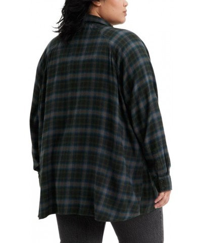 Women's Harrison Raglan Shirt (Standard and Plus) Linda Plaid Blackened Pearl $17.91 Blouses