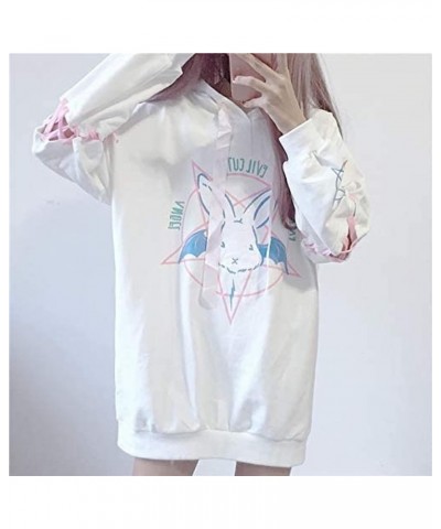 Women Y2K Kawaii Anime Cute Bunny & Star Hoodies, Harajuku Japanese Hooded Sweatshirts Korean Gothic Emo Pullover Fall Winter...