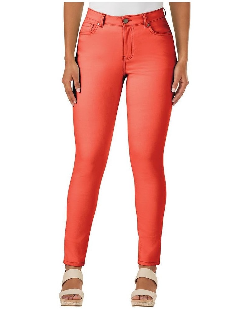 Womens High Waisted Stretch Skinny Jean Available in 17 Colors and Plus Size Poppy Red $21.96 Jeans