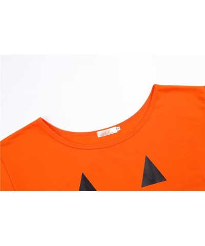 Women Halloween Off Shoulder Sweatshirt Slouchy Shirt Pumpkin Long Sleeve Pullover Tops A-orange $10.57 Hoodies & Sweatshirts