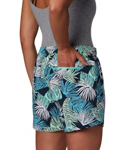 Women's W Super Backcast Water Short Dolphin Feathery Leaves Print $14.86 Activewear