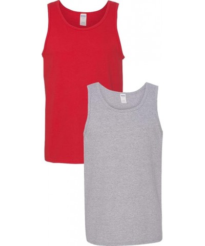 5200 - Heavy Cotton Tank Top Red/Sport Grey $8.93 Shirts