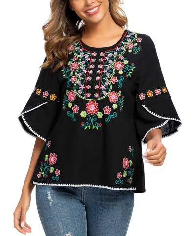 Womens Girls Embroidered Peasant Tops Mexican Bohemian Blouses 1703bk $10.25 Blouses