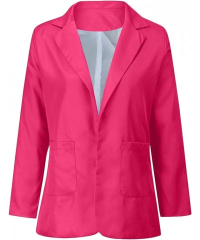 Blazers for Women Business Casual, Plus Size Blazer, Long Sleeve Open Front Lapel Collar Office Blazer Jacket A06-hot Pink $1...